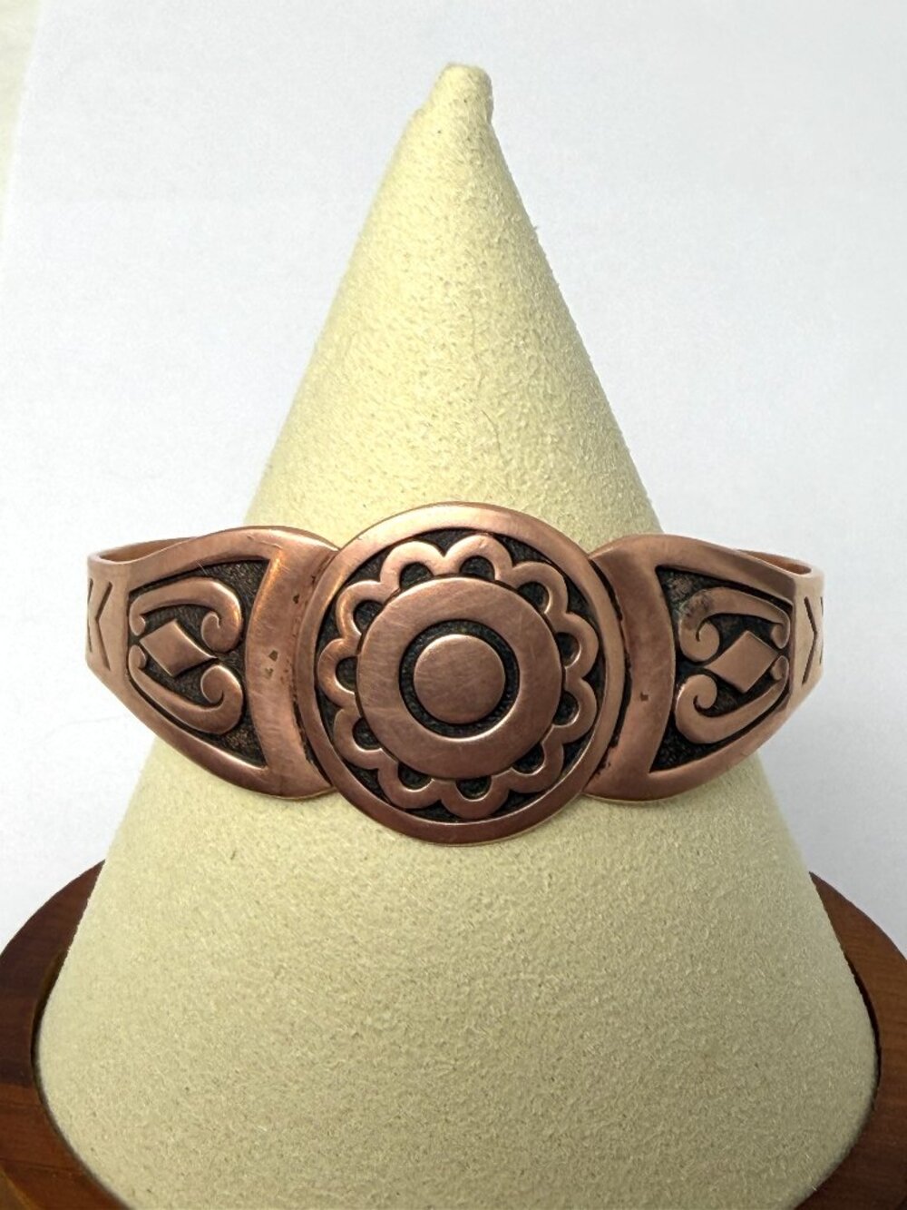 Vintage Bell Trading Copper Cuff Bracelet Southwest Navajo Style Tribal Design